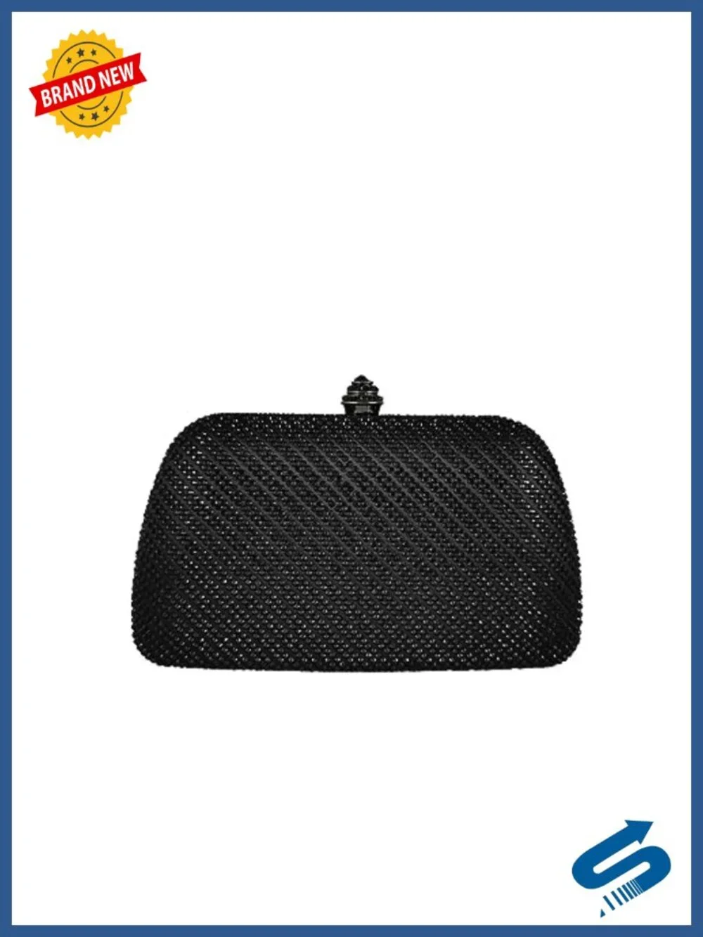 Rhinestone Crystal Clutch Evening Bag Hot-Fix Crystals Satin Formal Mini Purse